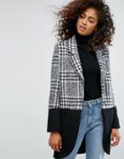 Religion Property Coat In Check Mix-gray