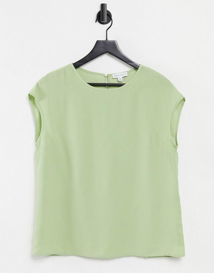 Warehouse Satin Trim T-shirt In Green