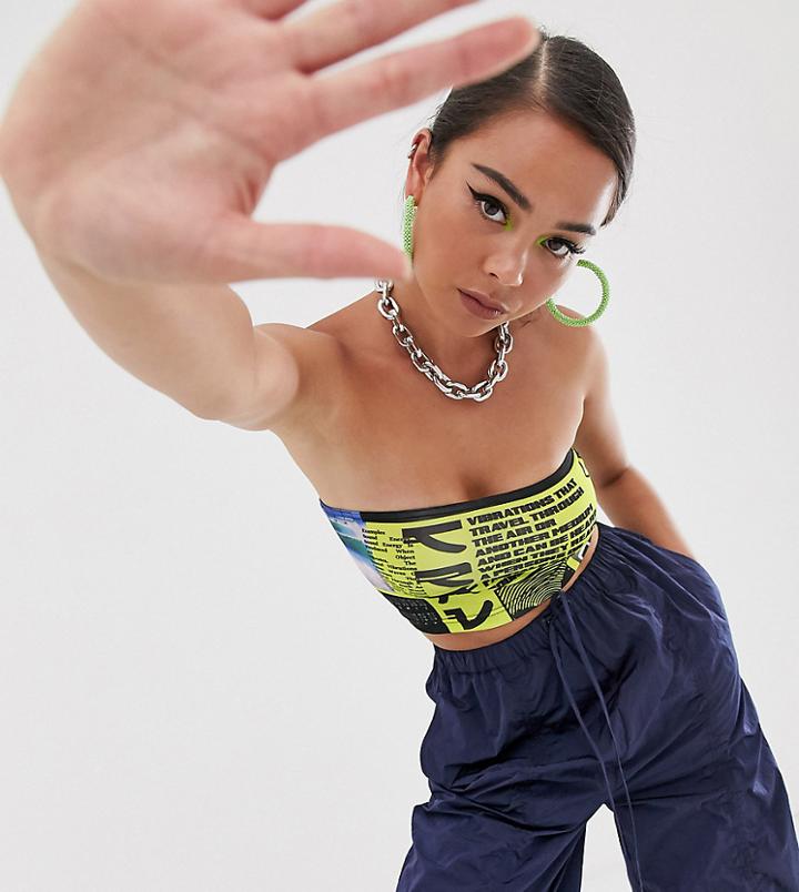 Collusion Comic Print Bandeau Top - Multi