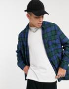 Asos Design Super Oversized Check Shirt In Plaid-green