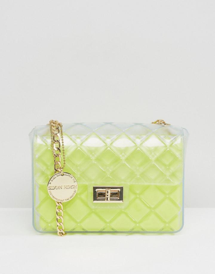 Silvian Heach Mini Plastic Quilted Cross Body Bag - Clear