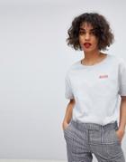 Hugo Reverse Logo Embroidered T-shirt - Gray