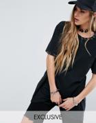 Reclaimed Vintage Oversized T-shirt With Piercing Details - Black