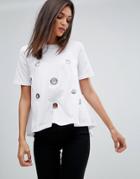 Uncivilised Oversized Eyelets T-shirt - White