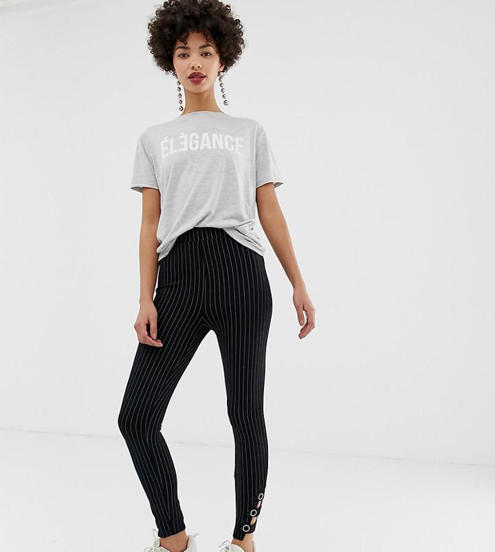 River Island Leggings In Pinstripe - Black