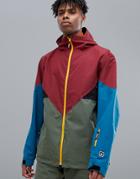Adidas Snowboarding Premiere Riding Jacket In Green/red/blue - Green