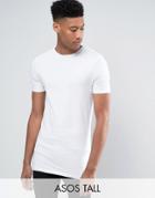 Asos Tall Longline Muscle T-shirt In White - White