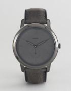 Fossil Fs5445 The Minimalist Leather Watch In Smoke Gray - Gray