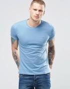Farah T-shirt With F Logo In Slim Fit In Seal Blue - Seal