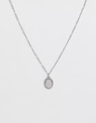 Miss Selfridge Oval Crystal Necklace - Silver