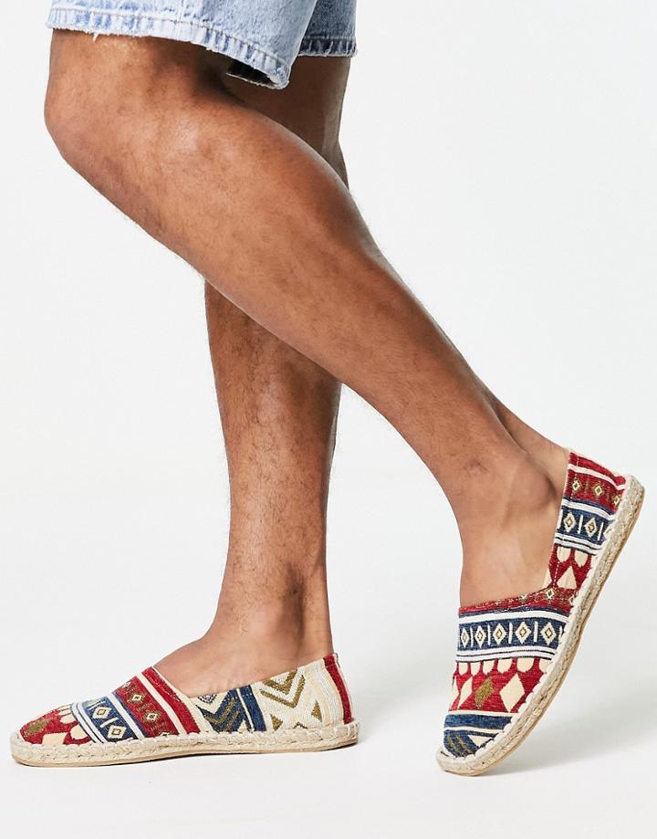 Asos Design Espadrilles In Aztec Print-multi