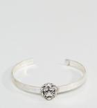 Asos Plus Bangle With Lion Head Design In Burnished Silver - Silver