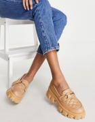 Glamorous Quilted Chunky Loafer In Camel-neutral