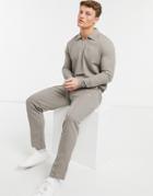 Jack & Jones Premium Textured Sweatpants Set In Beige-neutral