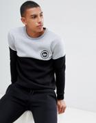 Hype Sweatshirt In Gray With Contrast Panel - Gray
