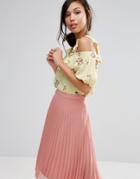 Fashion Union Cold Shoulder Top In Floral - Yellow