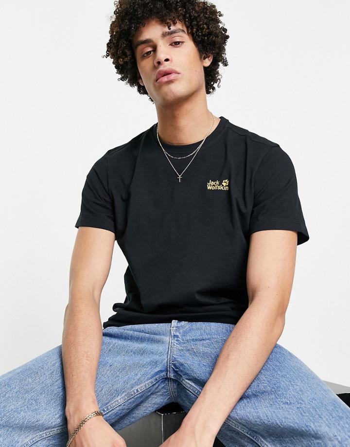Jack Wolfskin Essential T-shirt In Black