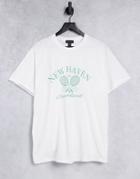 New Look Oversized New Haven Print T-shirt In White