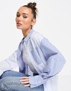 Na-kd Oversized Striped Shirt In Blue