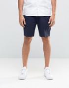 Asos Skinny Tailored Shorts In Navy Seersucker - Navy