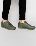 Asos Lace Up Sneakers In Block Khaki - Khaki