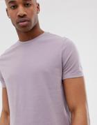 Asos Design Crew Neck T-shirt With Crew Neck In Purple