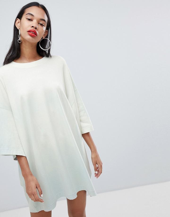 Weekday Oversized Heat Color Change Huge T-shirt In Green - Green