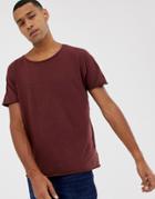 Nudie Jeans Co Roger Slub T-shirt In Plum-purple