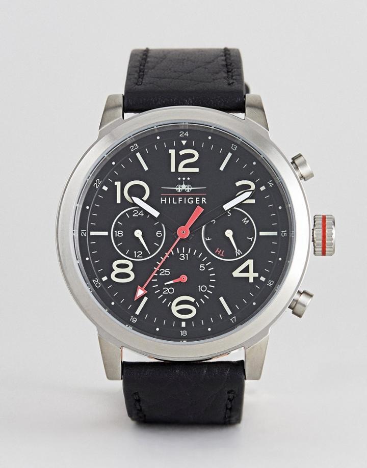 Tommy Hilfiger Jake Stainless Steel Chronogeraph Watch With Black Dial - Black