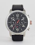 Tommy Hilfiger Jake Stainless Steel Chronogeraph Watch With Black Dial - Black