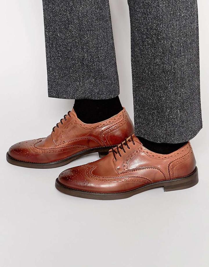 Selected Homme Marc Brogue Shoes - Brown