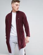 Asos Shawl Neck Towelling Robe With Logo - Red