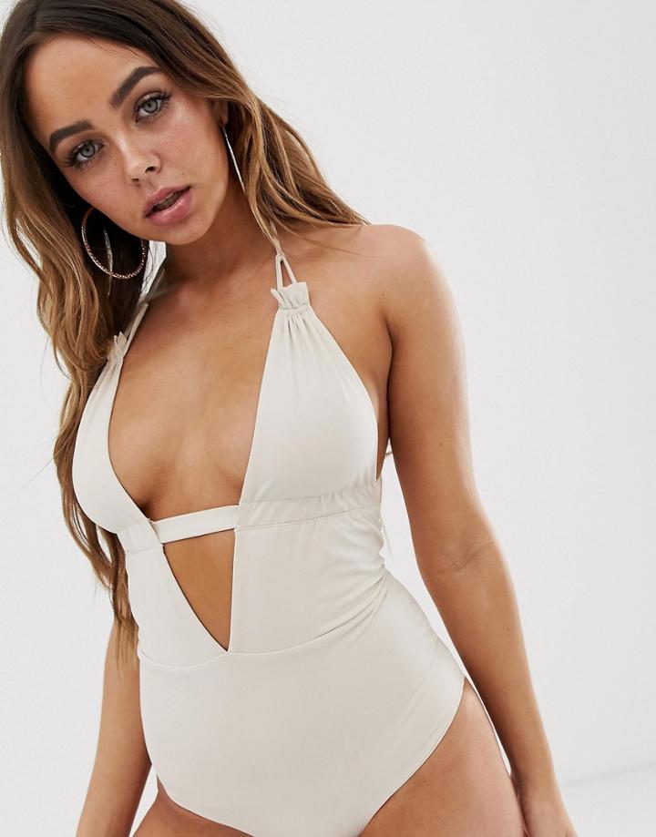 Tavik Emme Plunge Front Swimsuit-cream