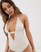 Tavik Emme Plunge Front Swimsuit-cream