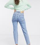 Pull & Bear Slim Mom Stretch Jeans In Blue