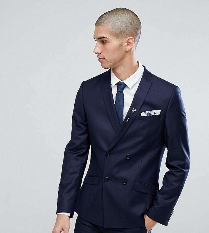 Heart & Dagger Skinny Db Suit Jacket - Navy