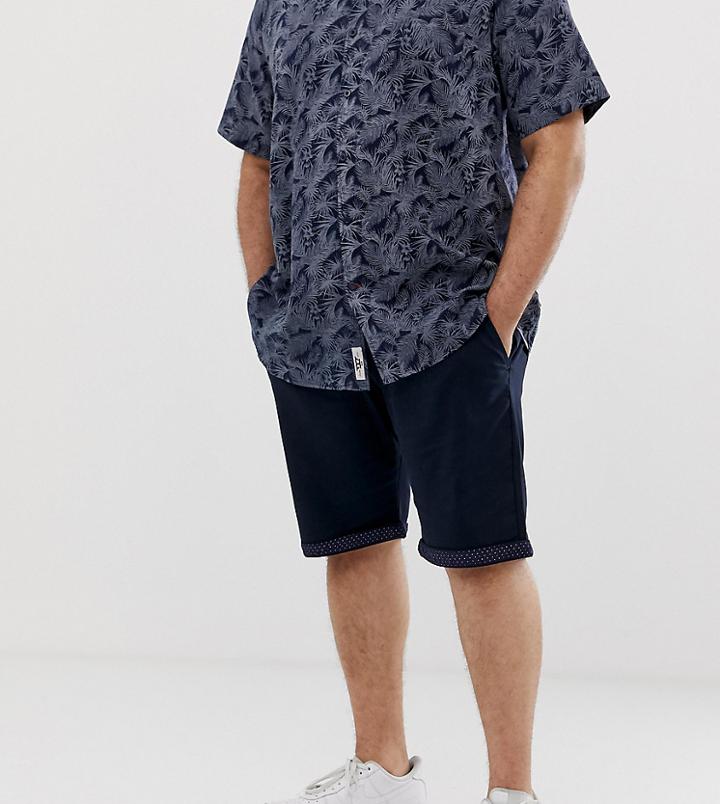 Duke King Size Chino Short With Stretch In Navy - Navy