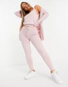 Chi Chi London Cuffed Lounge Sweatpants In Lilac - Part Of A Set-purple