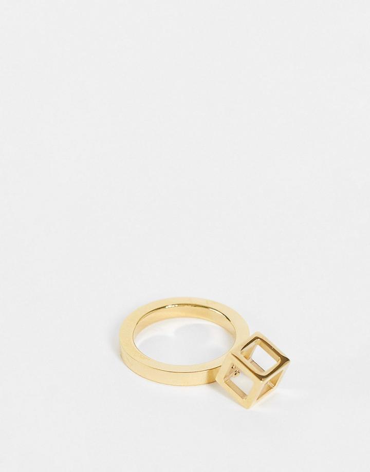 Calvin Klein Daring Statement Ring In Gold