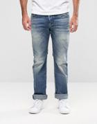 Diesel Safado Straight Jeans 857m Light Distressed - Blue