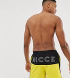 Nicce Swim Shorts With Back Logo Print In Yellow - Yellow
