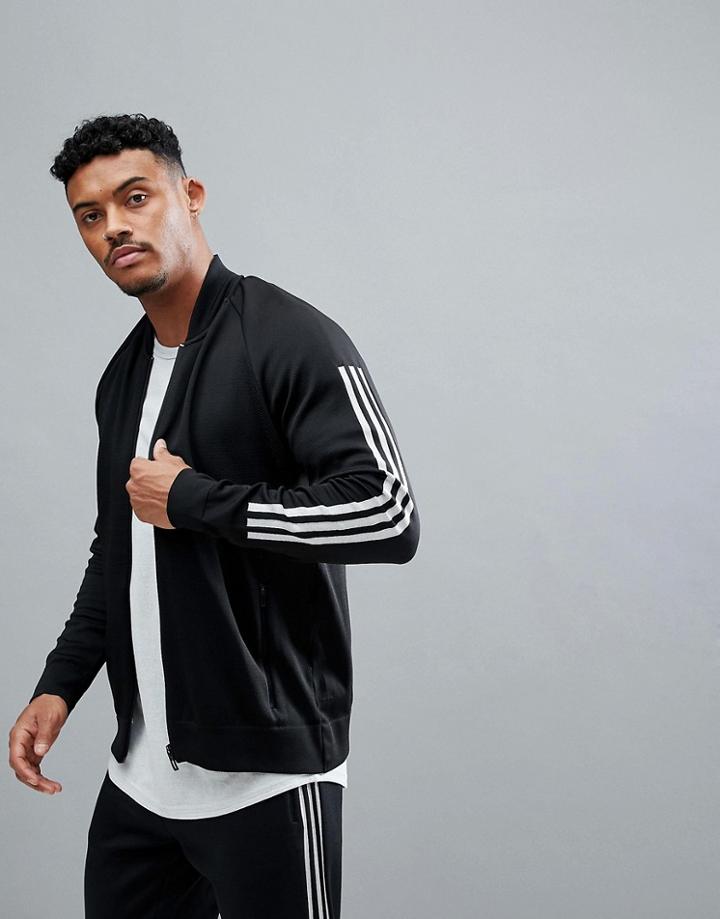 Adidas Athletics Knitted Bomber In Black Cg2130 - Black