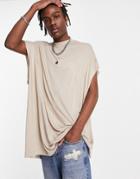 Asos Design Oversized Longline T-shirt In White