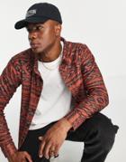 Bolongaro Trevor Polar Fleece Patterned Print Shirt In Rust-red
