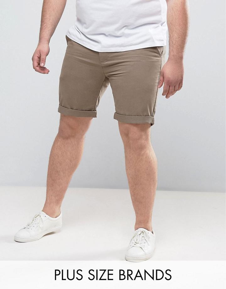D-struct Plus Turn Up Chino Shorts - Green