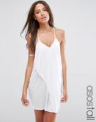 Asos Tall Layered Drape Jersey Beach Dress - White