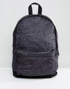 Asos Backpack With Contour Print In Black - Black
