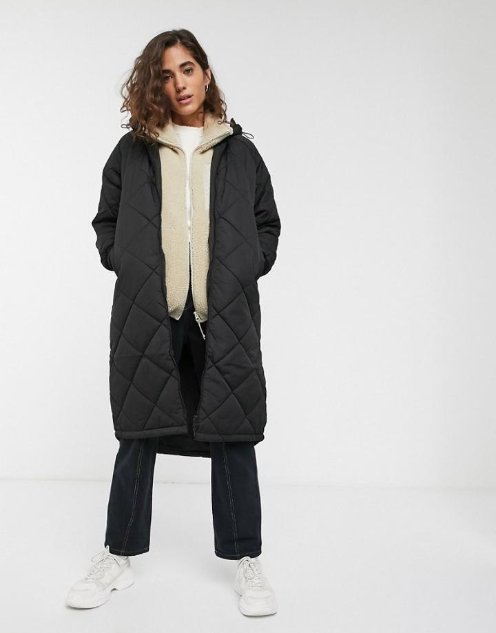 Selected Reversible Longline Padded Coat In Black