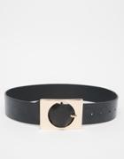 Asos Snake Square Buckle High Waist Belt - Black