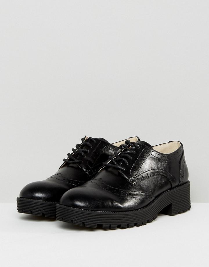 London Rebel Lace Up Brogue Shoe - Black
